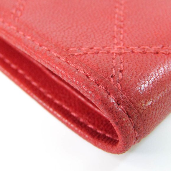 Chanel Bicolor Women's Leather Bill Wallet (bi-fold) Red Color - Picture 7 of 16